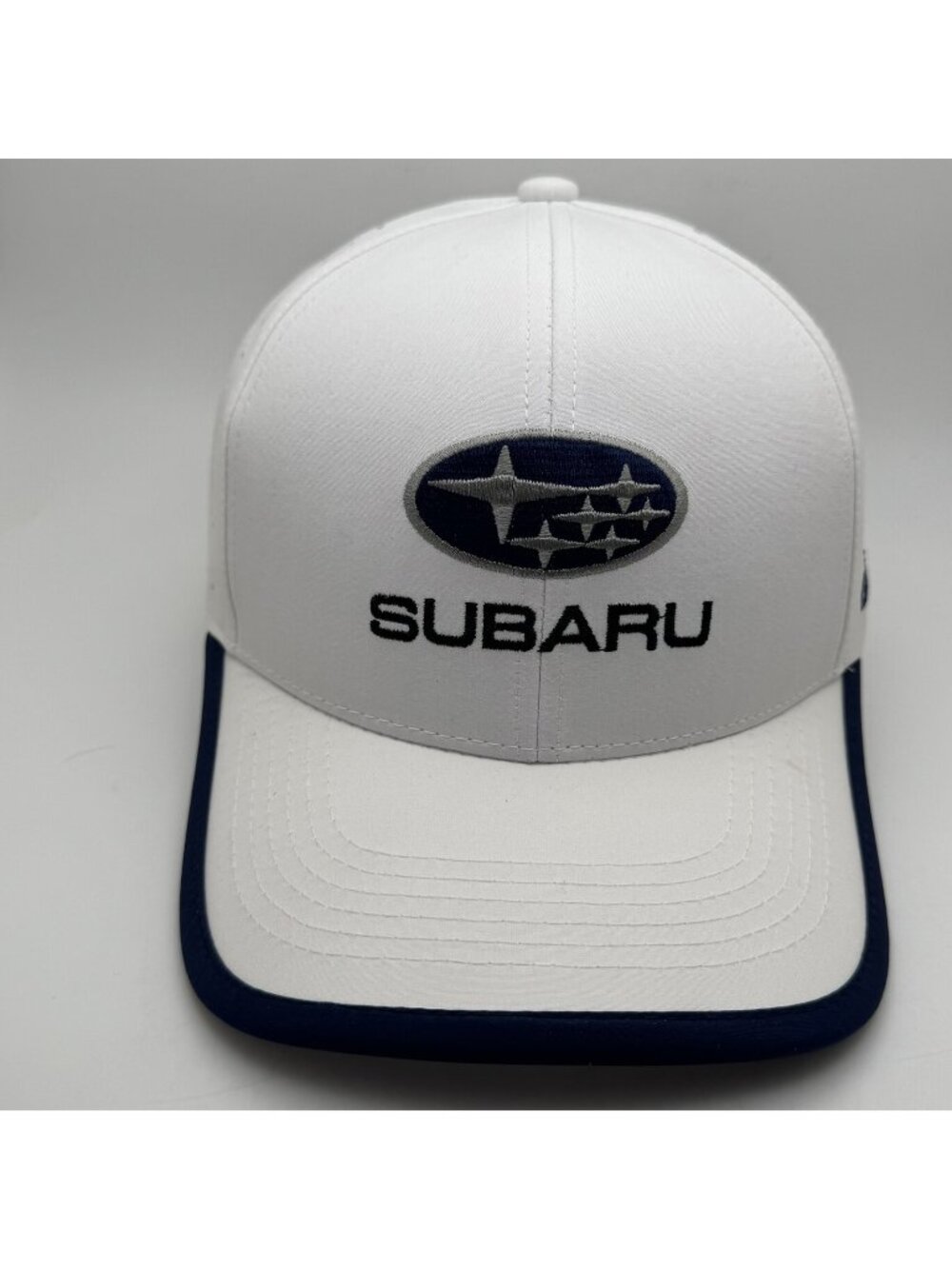 Subaru Snapback Baseball Hat Cap  Luther White Bear Performance White Navy Blue